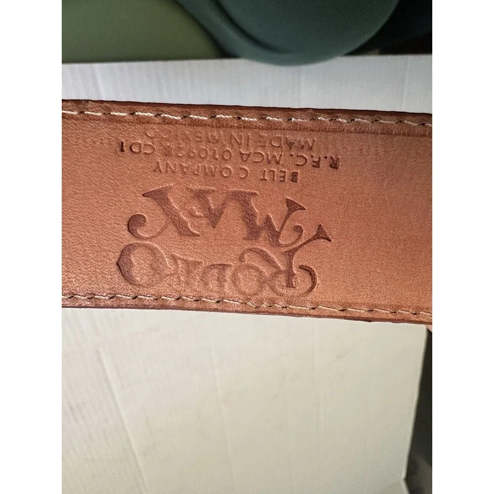 Eel Skin Cognac Western Men’s Belt 40 Rodeo Max